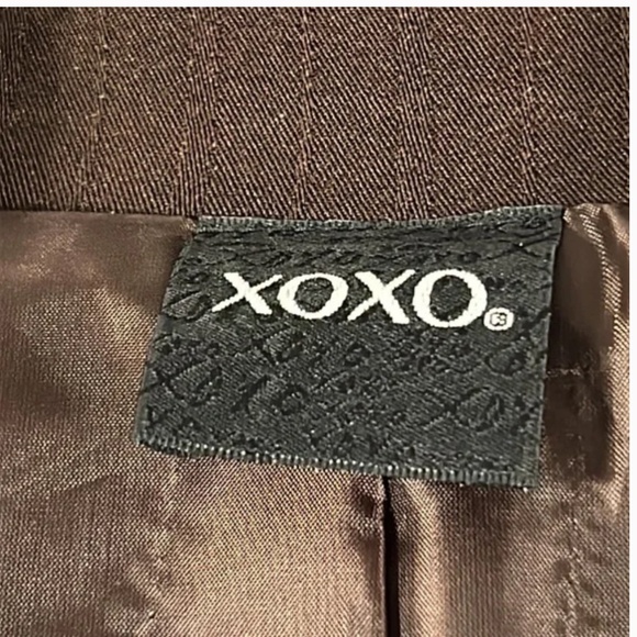 XOXO chocolate brown 2 piece pant suit set size blazer large bottom 9 - Picture 3 of 10